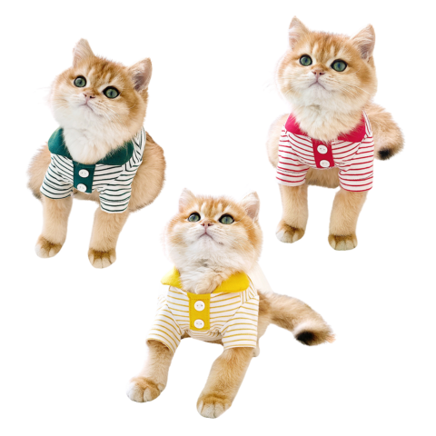 DigiPetz™ |  PurrPrep Stripes Kitty Polo For Cats | Cat Clothes