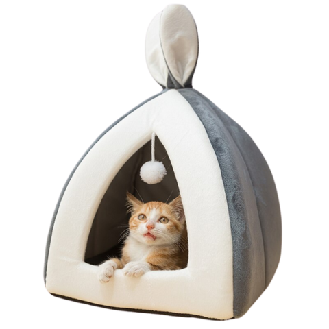 DigiPetz™ |  Rabbit Ear Mongolian Nest For Cats | Cat Beds